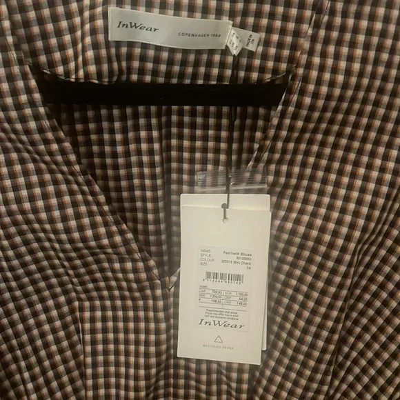Inwear NWT Pedrine Mini Check Blouse. - Picture 8 of 10